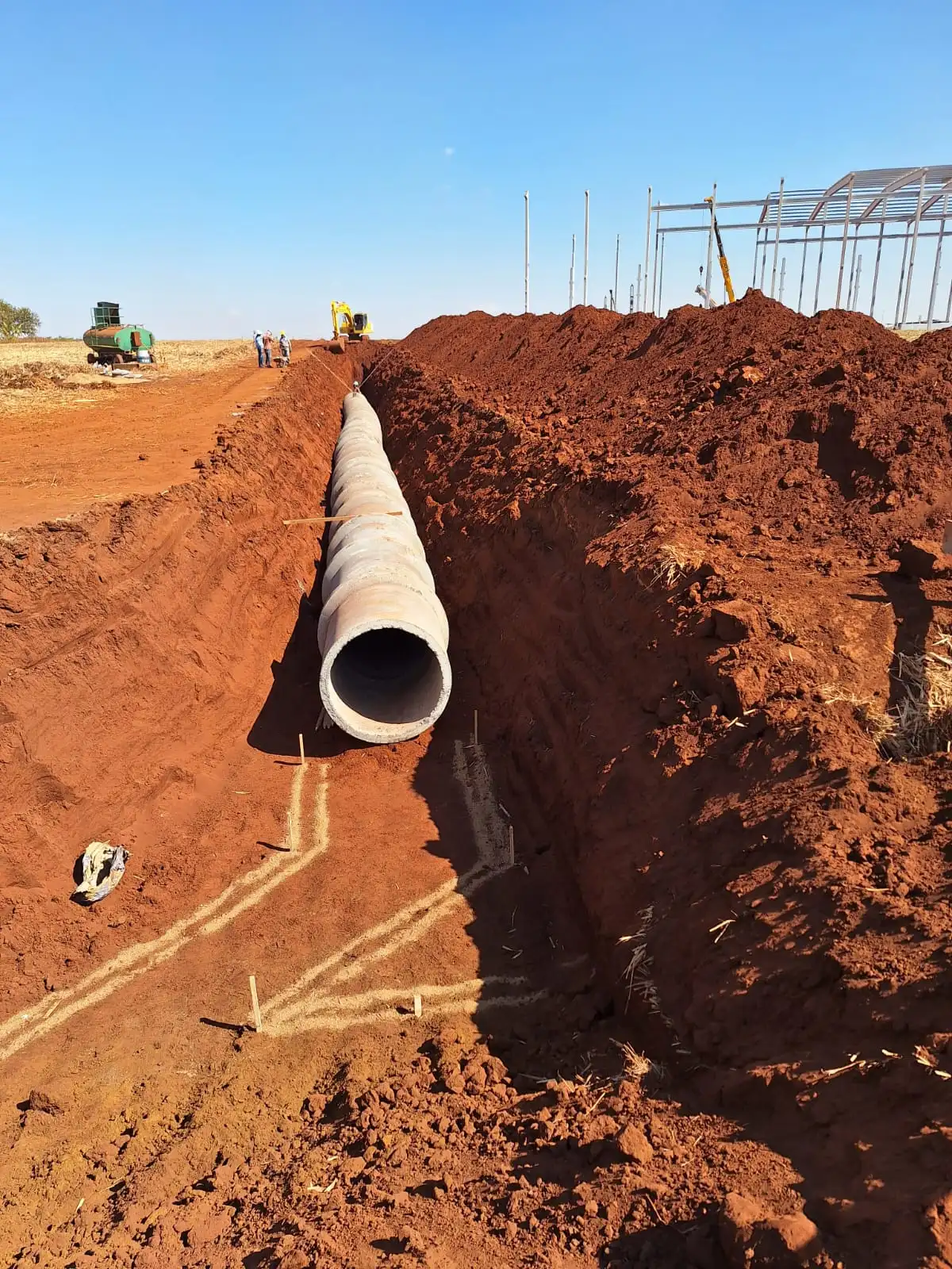 Assentamento de galeria pluvial para armazéns de açúcar na Alta Mogiana